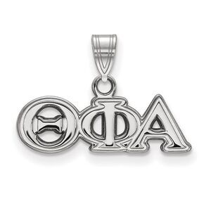 Sterling Silver Theta Phi Alpha Small Greek Letters Pendant